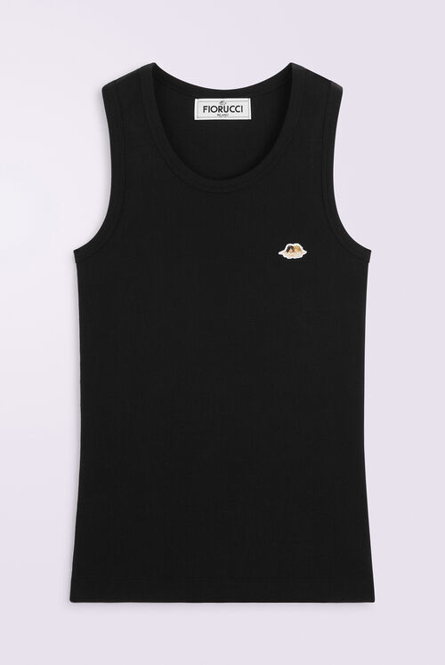 Angels Patch Tank Top Black